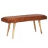 Banco de cuero y madera maciza 115x53x38 cm 