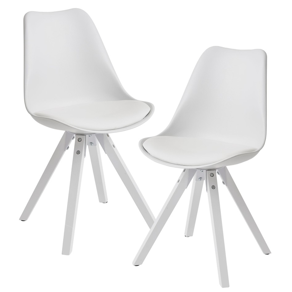 Juego de 2 sillas de comedor retro White Scandinavian