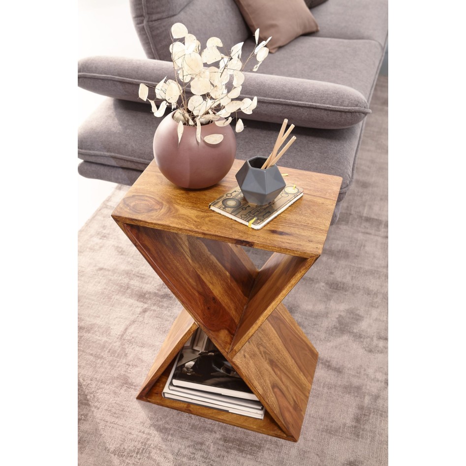 Mesa auxiliar en forma de X 43x60x30 cm