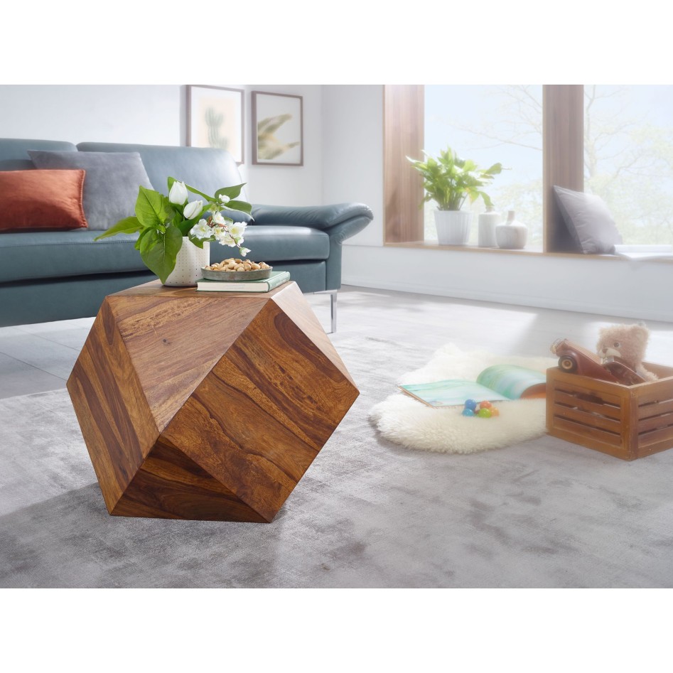 Mesita de madera maciza 57 x 42,5 x 57 cm