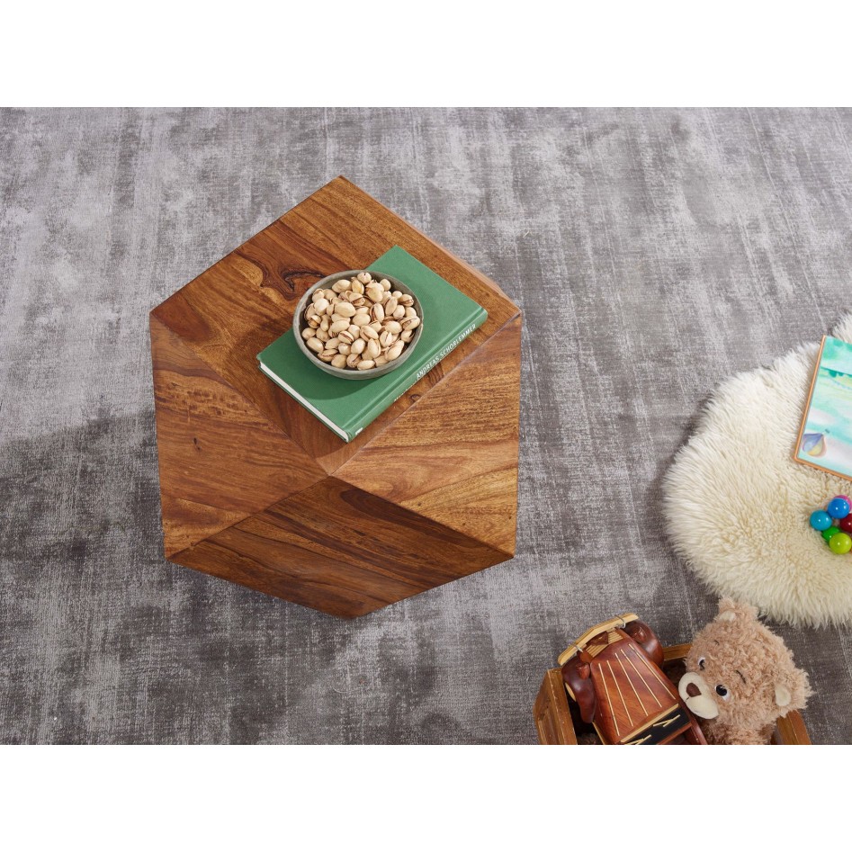 Mesita de madera maciza 57 x 42,5 x 57 cm