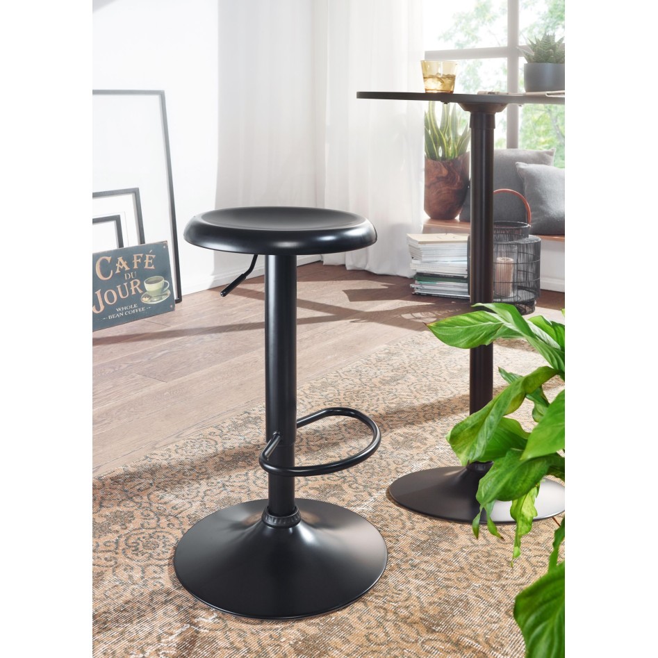 Taburete negro sin respaldo 58 - 79 cm