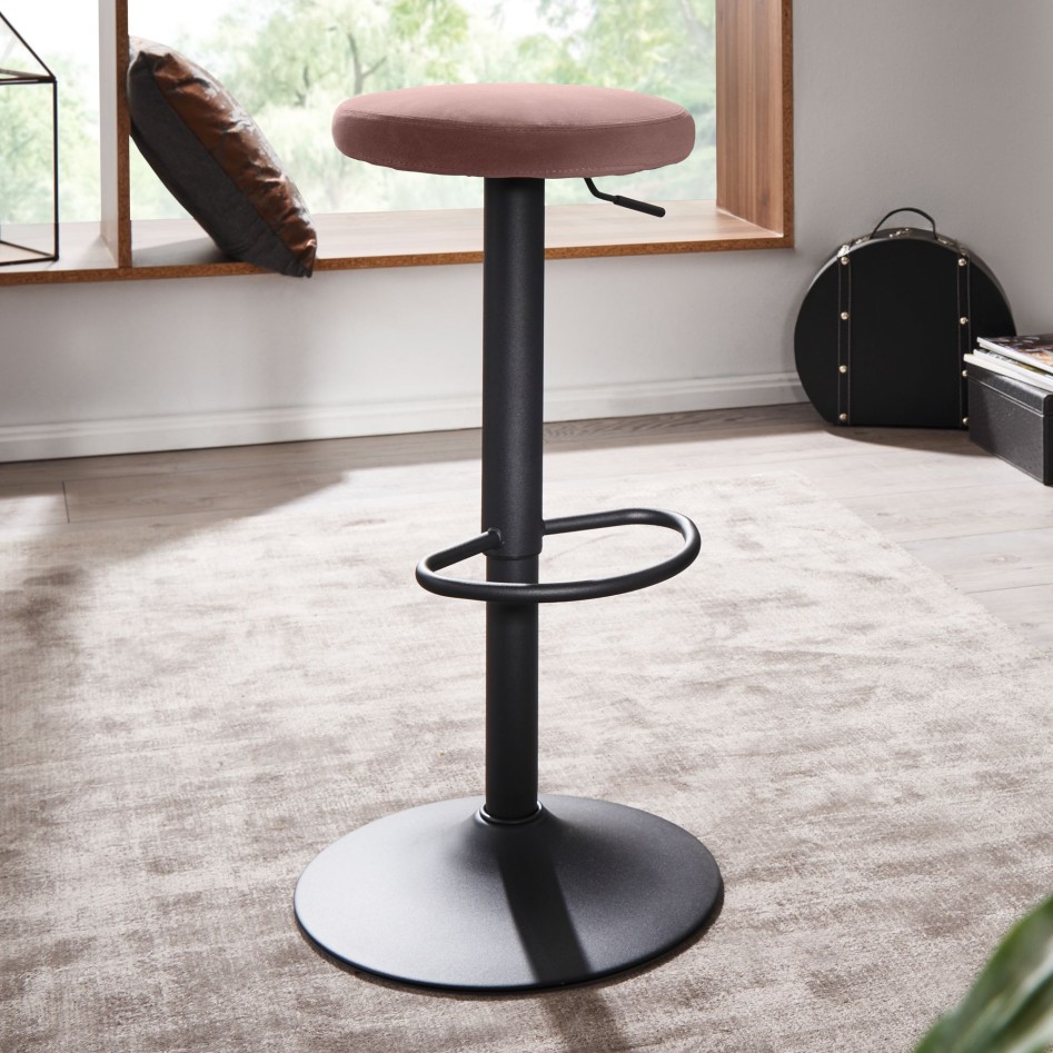 Taburete sin respaldo Velvet Pink 58 - 79 cm