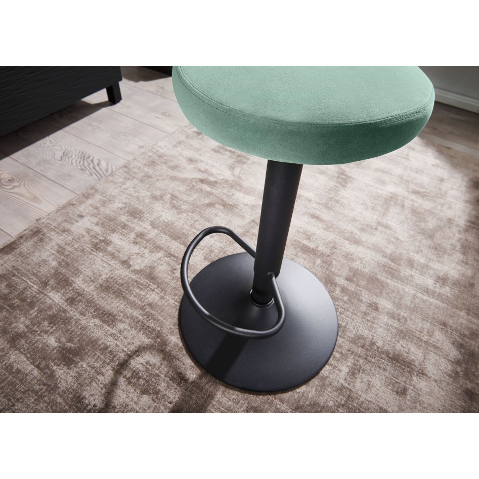 Taburete de bar de terciopelo verde sin respaldo 58 - 79 cm