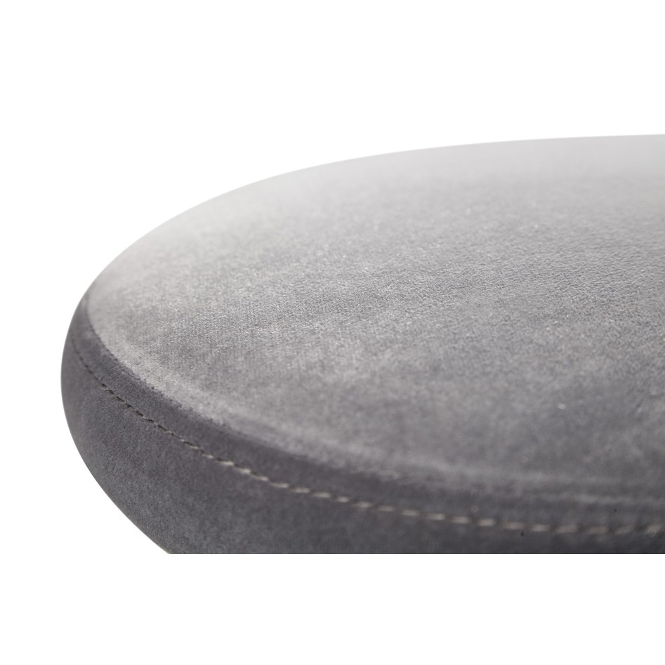 Taburete de bar de terciopelo gris oscuro sin respaldo 58 - 79 cm