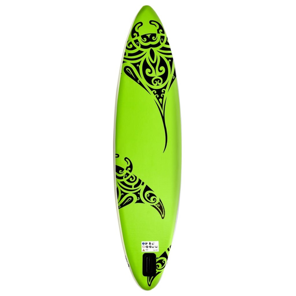 Juego de tabla de paddle surf inflable verde 366x76x15