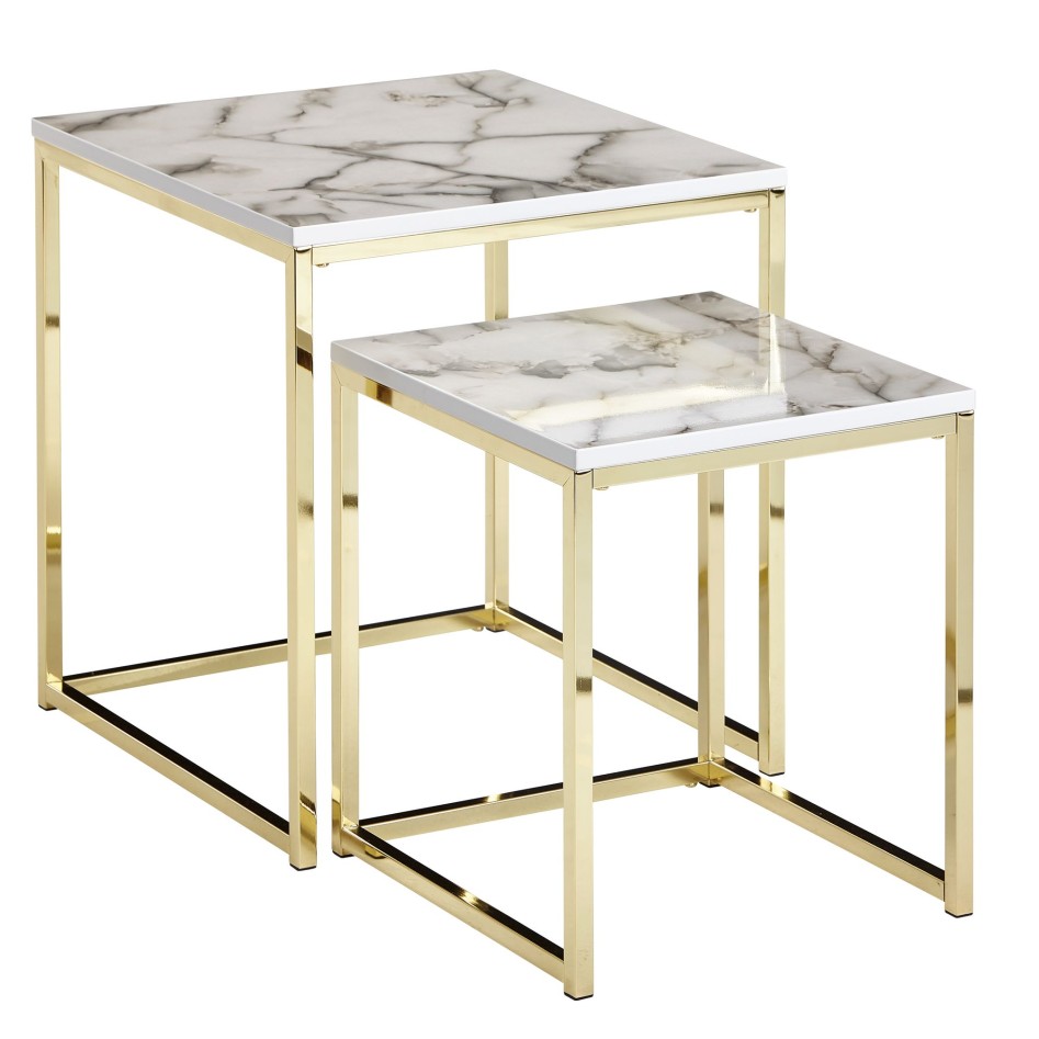 Mesa de centro estructura de mesa de 2 piezas metal dorado