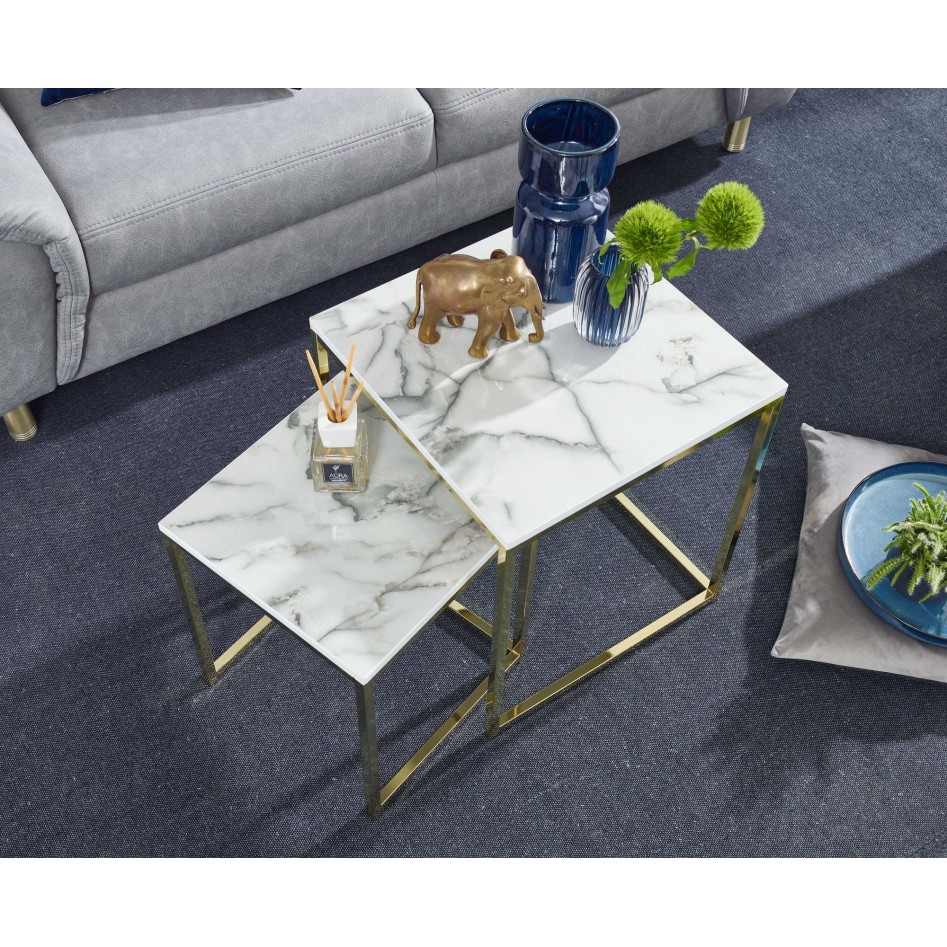 Mesa de centro estructura de mesa de 2 piezas metal dorado