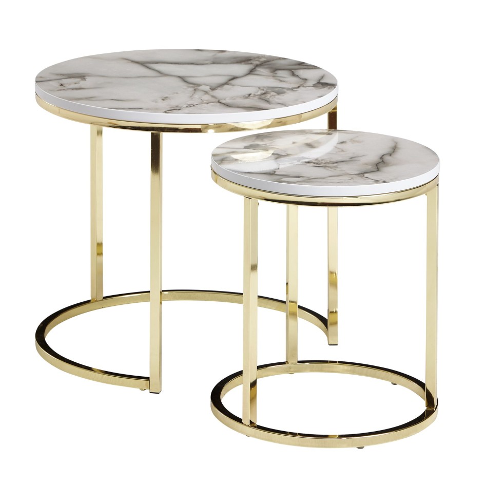 Mesa de centro estructura de mesa de 2 piezas metal dorado