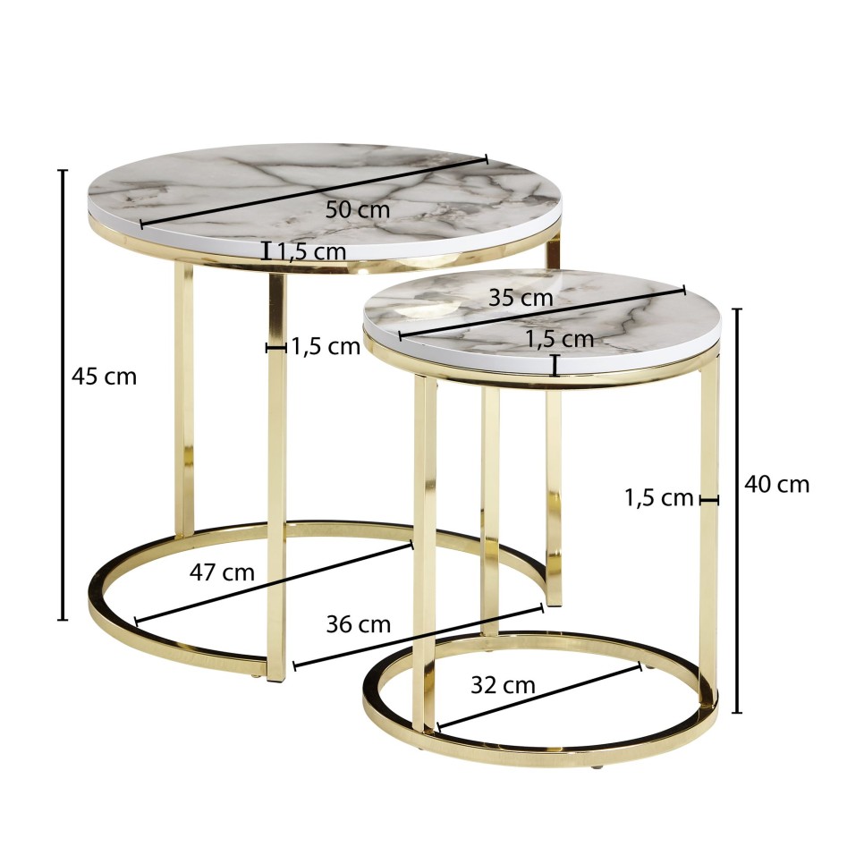 Mesa de centro estructura de mesa de 2 piezas metal dorado