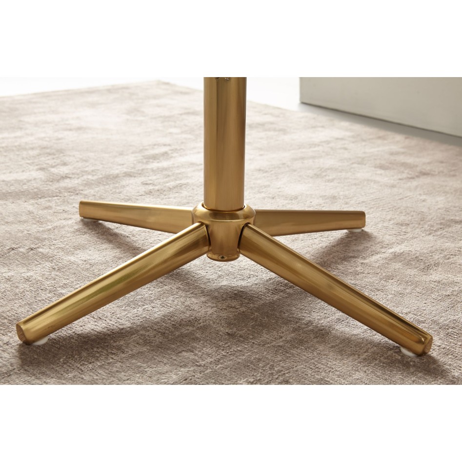 Silla de escritorio giratoria de terciopelo azul oscuro con respaldo