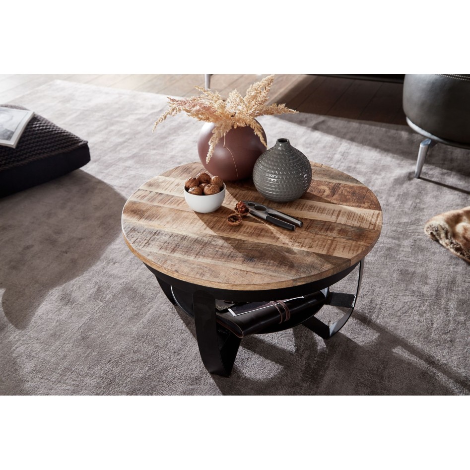 Mesita de madera de mango / metal 60x34x60 cm 