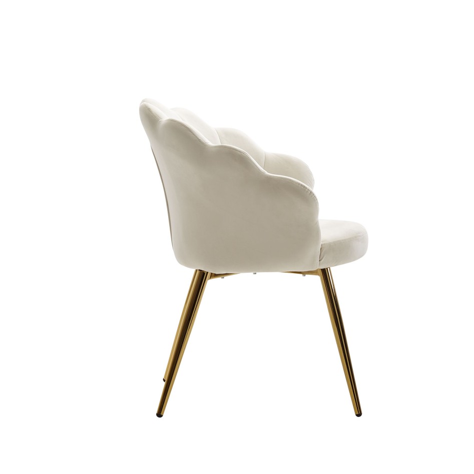 Silla de comedor terciopelo tapizado blanco