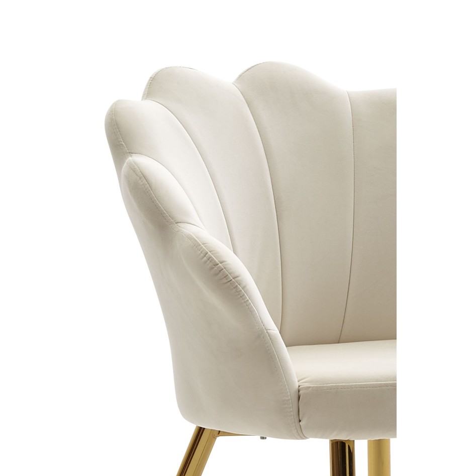 Silla de comedor terciopelo tapizado blanco