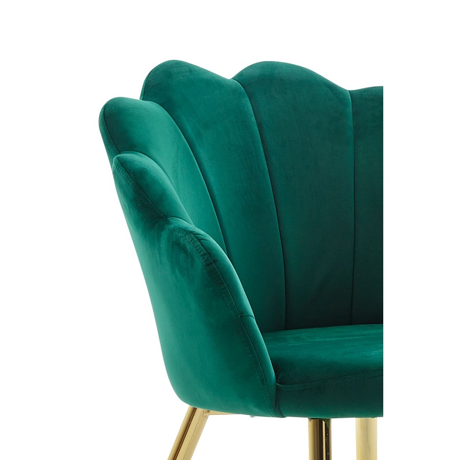 Silla de comedor terciopelo verde tapizada