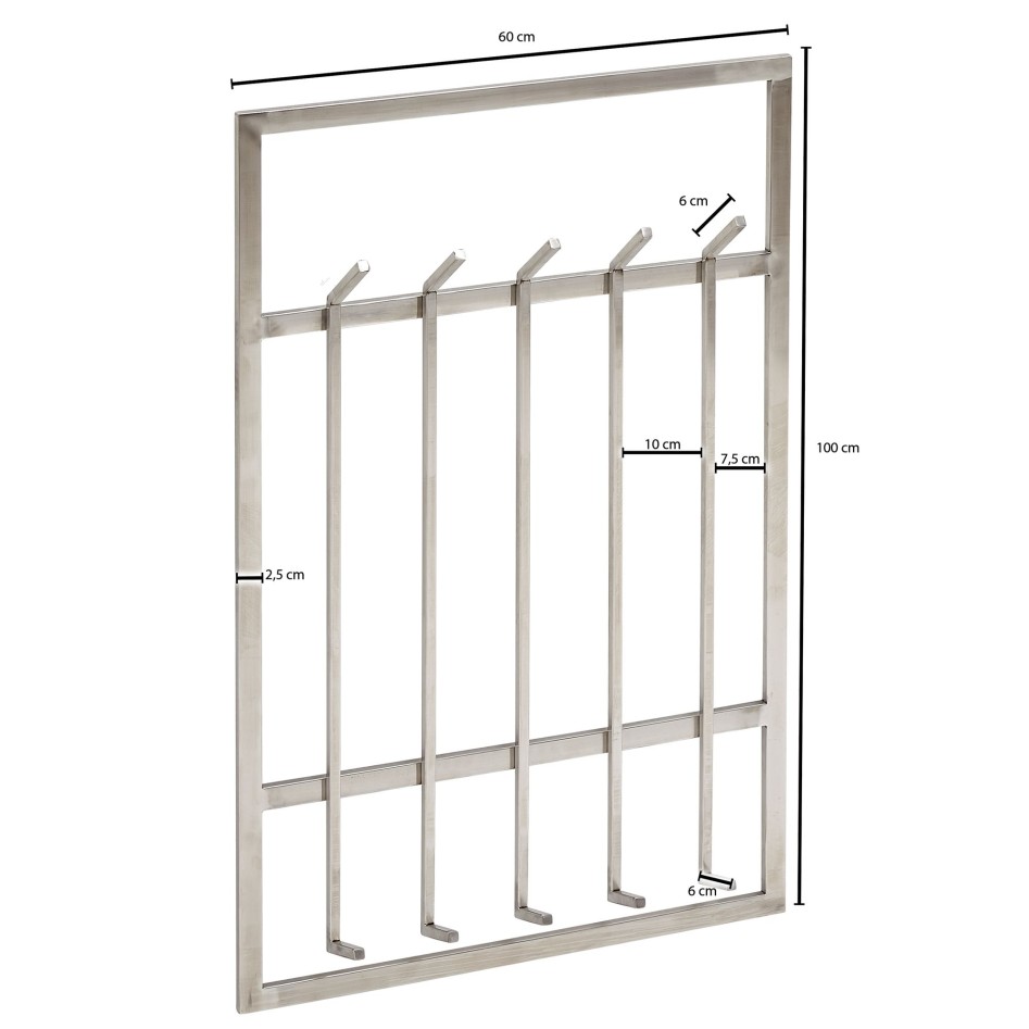 Perchero de diseÃ±o para recibidor acero 60x100x7,5 cm