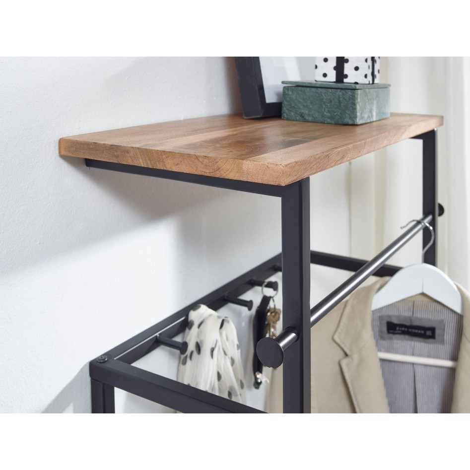 Armario de pared de diseño mango madera maciza metal 60x76x26 cm