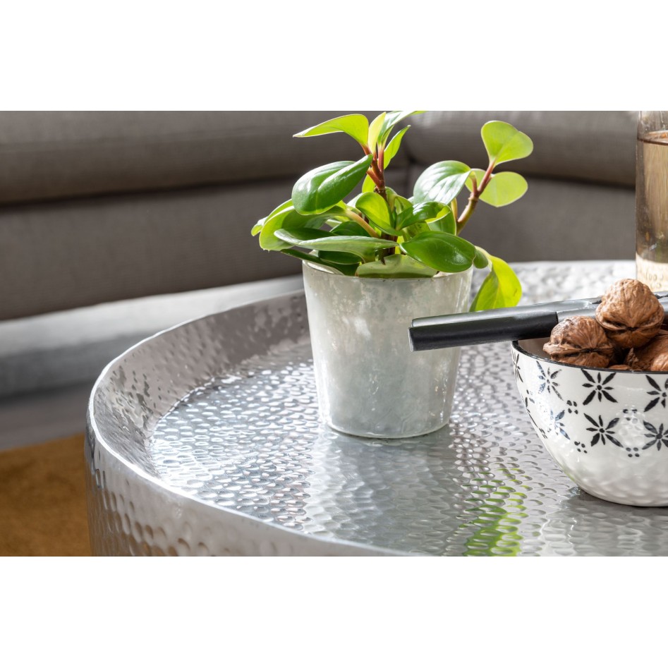 Mesita aluminio plata 60x60x35 cm