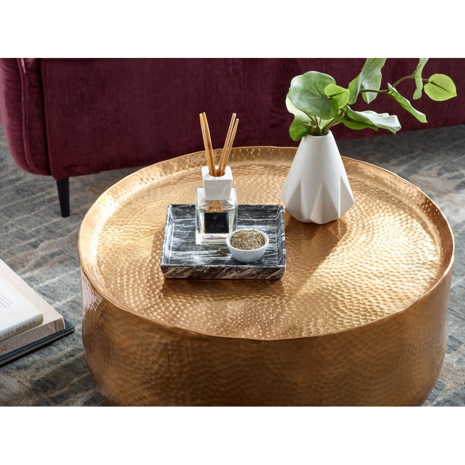 Mesita aluminio dorado 60x60x35 cm