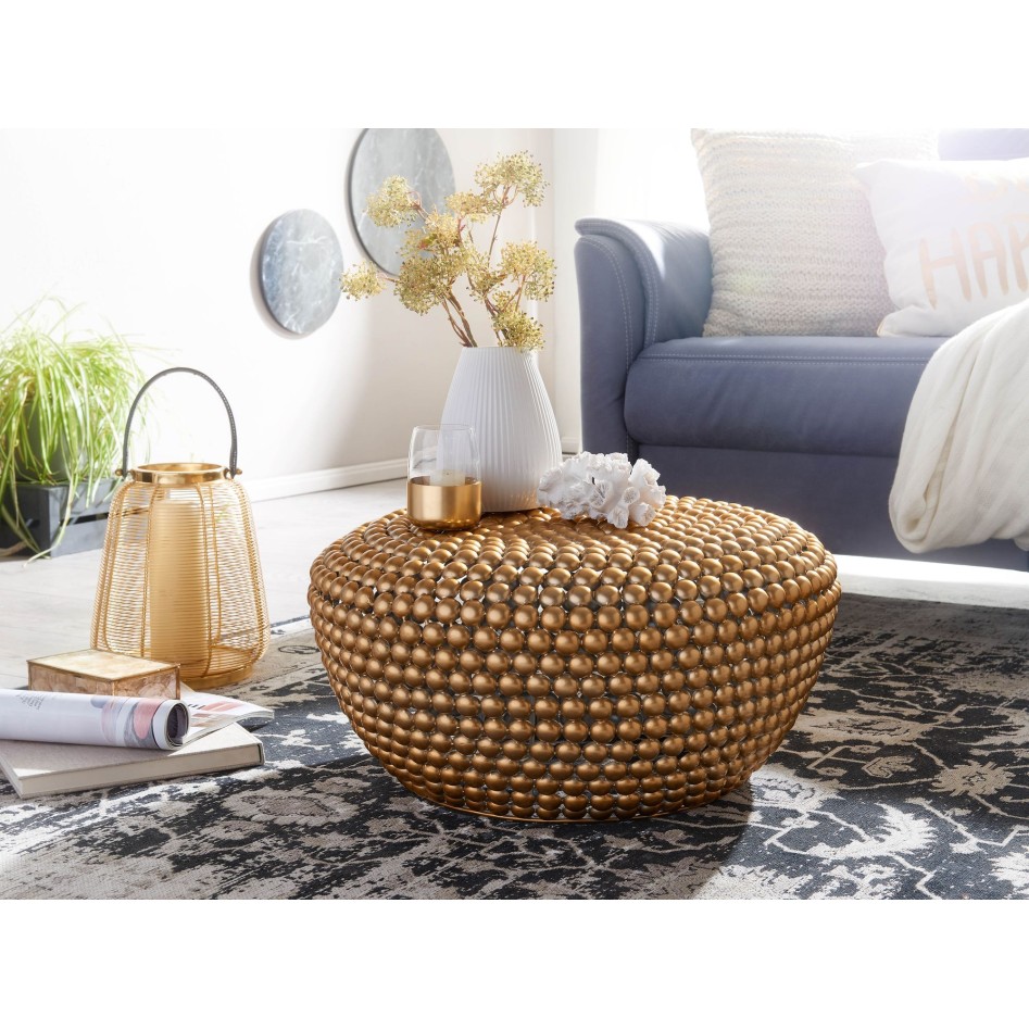 Mesita aluminio dorado 60x60x30 cm 