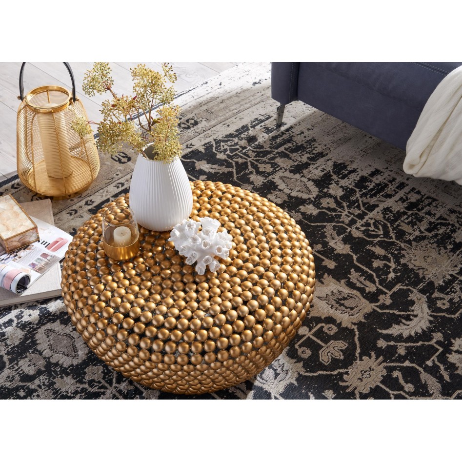 Mesita aluminio dorado 60x60x30 cm 