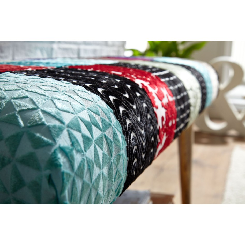 Banco de madera maciza multicolor 117x51x38 cm