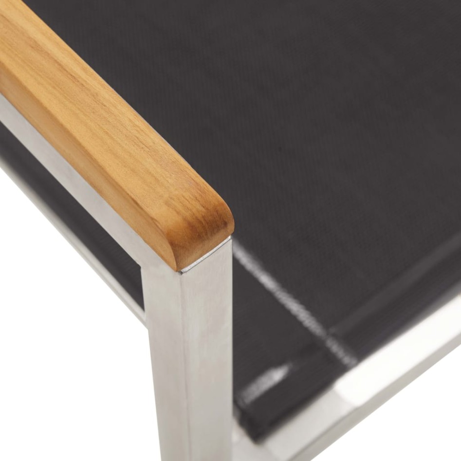 Sillas de jardín 4 unidades textilene y acero inoxidable