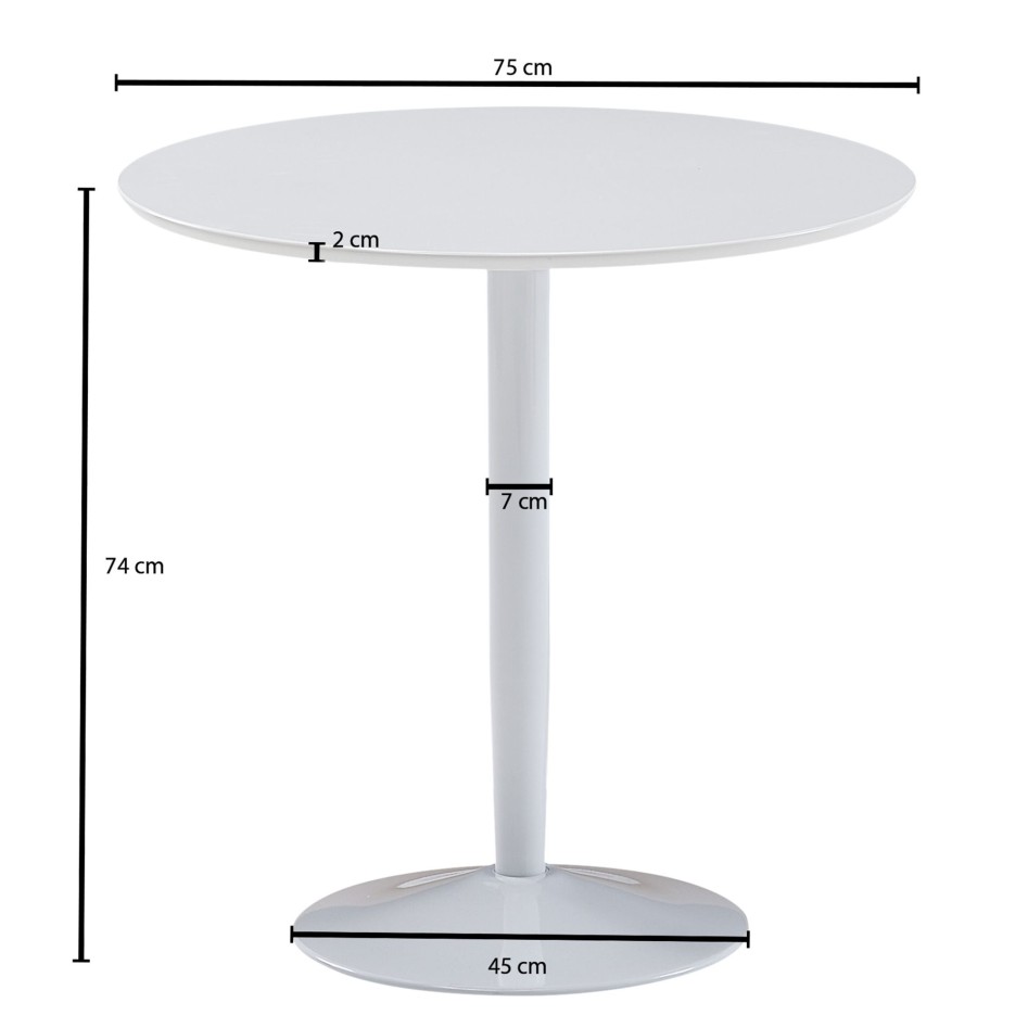 Mesa de comedor redonda 75x75x74 cm