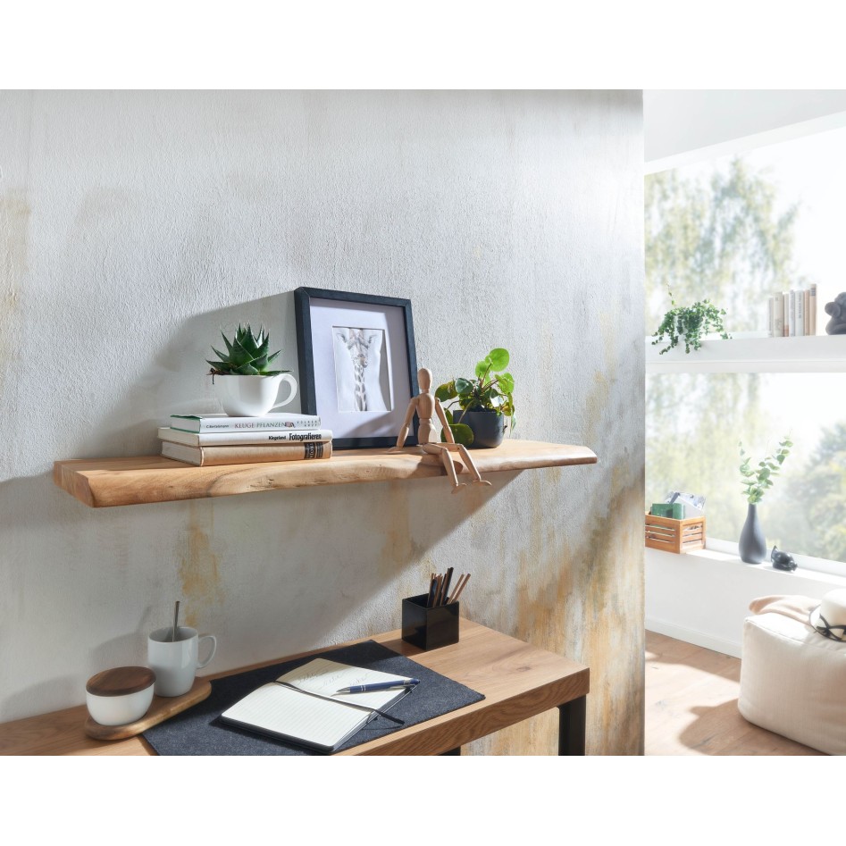 Estantería de pared 100 cm  en Madera maciza de acacia 