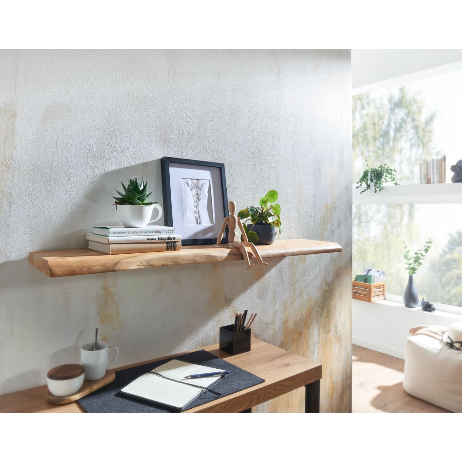 Estantería de pared 120 cm  en Madera maciza de acacia