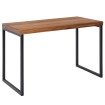 Escritorio madera maciza de sheesham / metal 117x59x76,5 cm mesa para ordenador | Mesa de oficina de diseño pequeña oscura | E