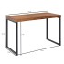 Escritorio madera maciza de sheesham / metal 117x59x76,5 cm mesa para ordenador | Mesa de oficina de diseño pequeña oscura | E