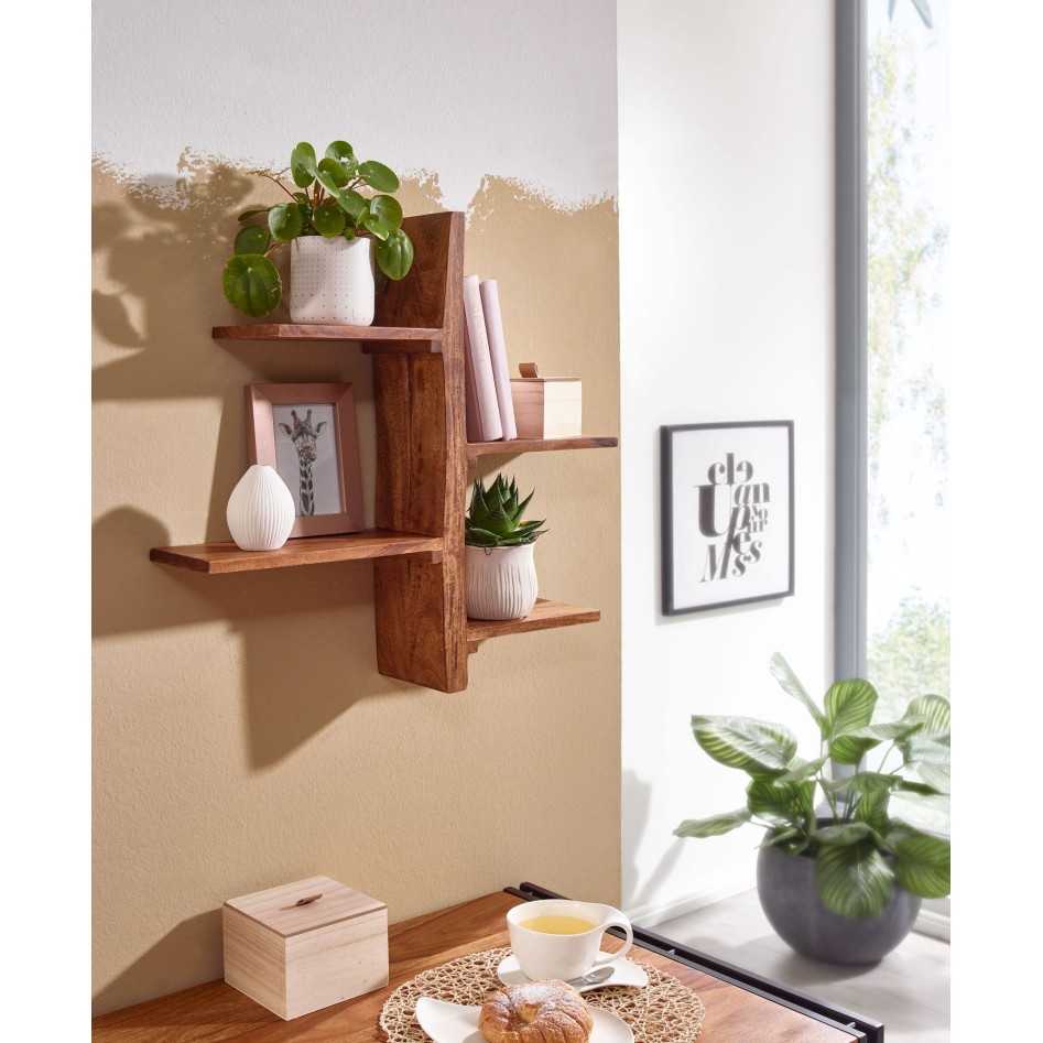 Estantería de pared 58x60x15 cm  Madera Maciza de Sheesham 