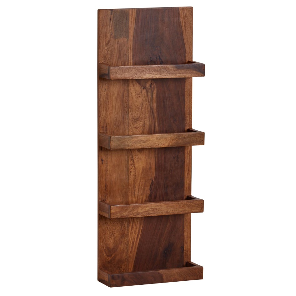 Estantería de pared 30x80x10 cm  Madera Maciza de Sheesham