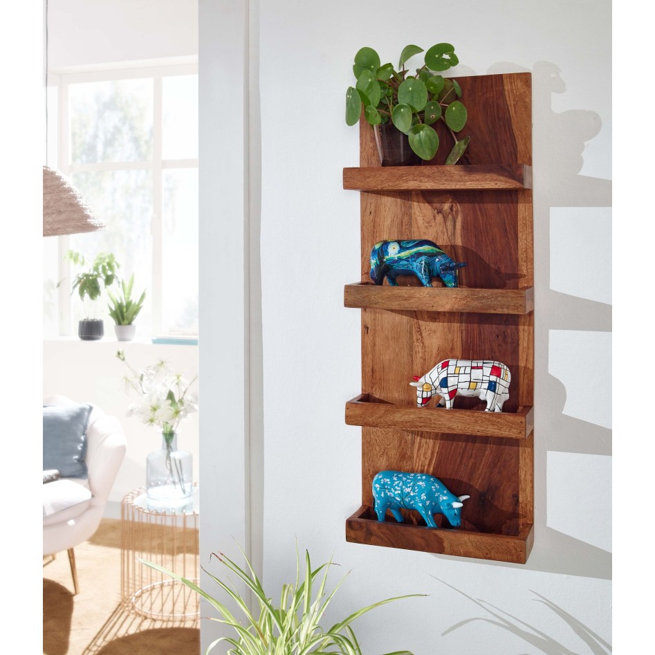 Estantería de pared 30x80x10 cm  Madera Maciza de Sheesham