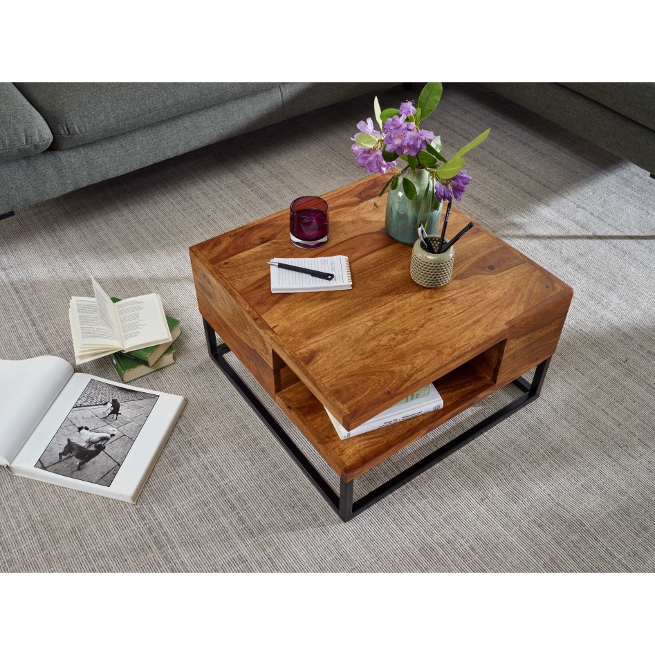 Mesa de Centro Moderna Cuadrada 60x60x34,5 cm 