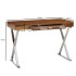 Escritorio  120x55x78 cm madera maciza de sheesham / metal cromo | Mesa de oficina de diseño con cajones | Mesa de ordenador po