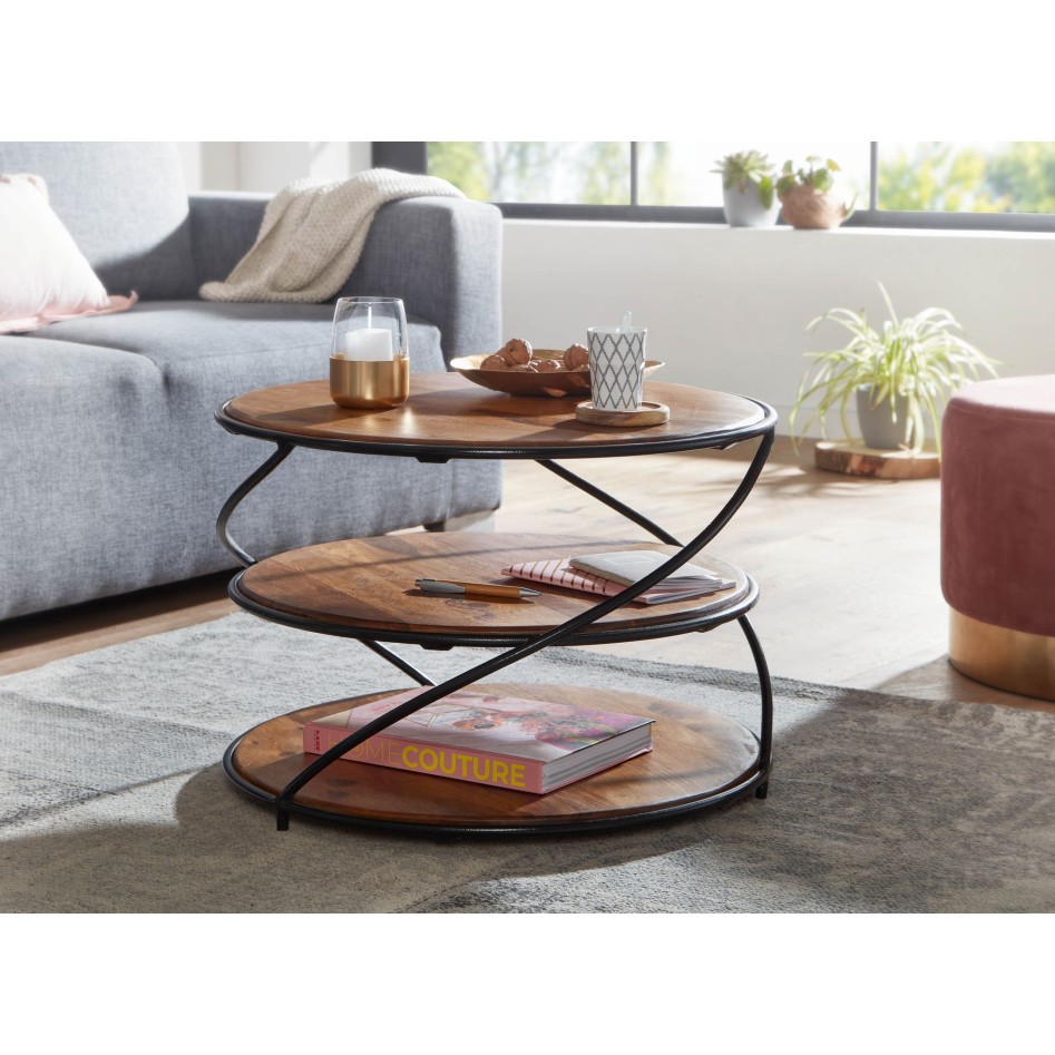 Mesa de Centro Moderna Redonda 58x58x40,5 cm