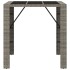 Mesa alta bar con superficie vidrio ratán PE gris 105x80x110