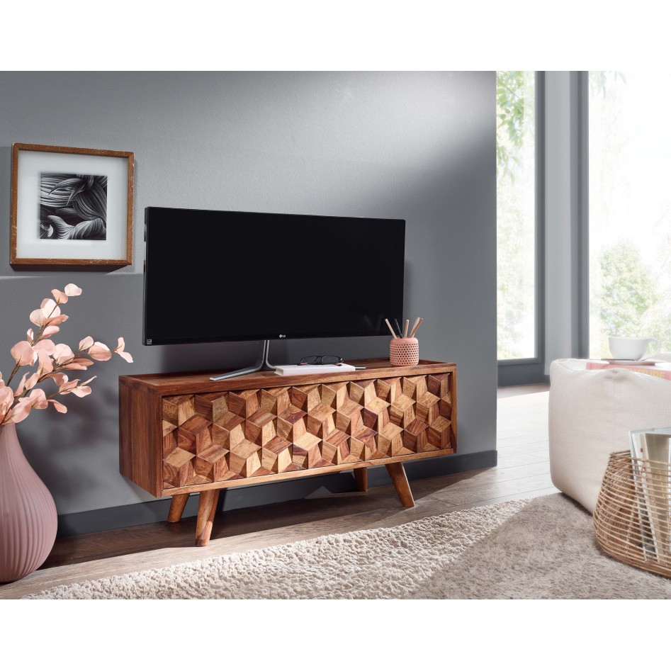 Mueble TV Sheesham Madera Maciza 92x44x35 cm 