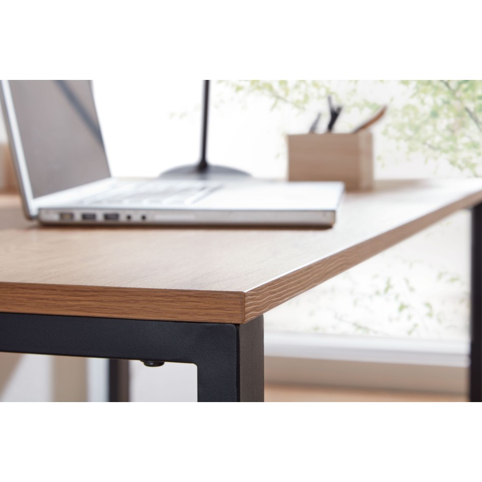 Escritorio decoración roble / negro 120x60x76 cm 