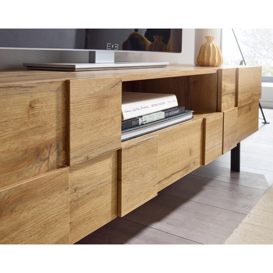 Aparador madera roble decoración 160x46x43 cm