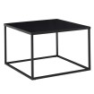 Mesa de Centro 60x60x40 cm Metal Cuadrada Industrial Negro | Mesa Auxiliar para Salón | Mesita Café Pequeño para Sofá
