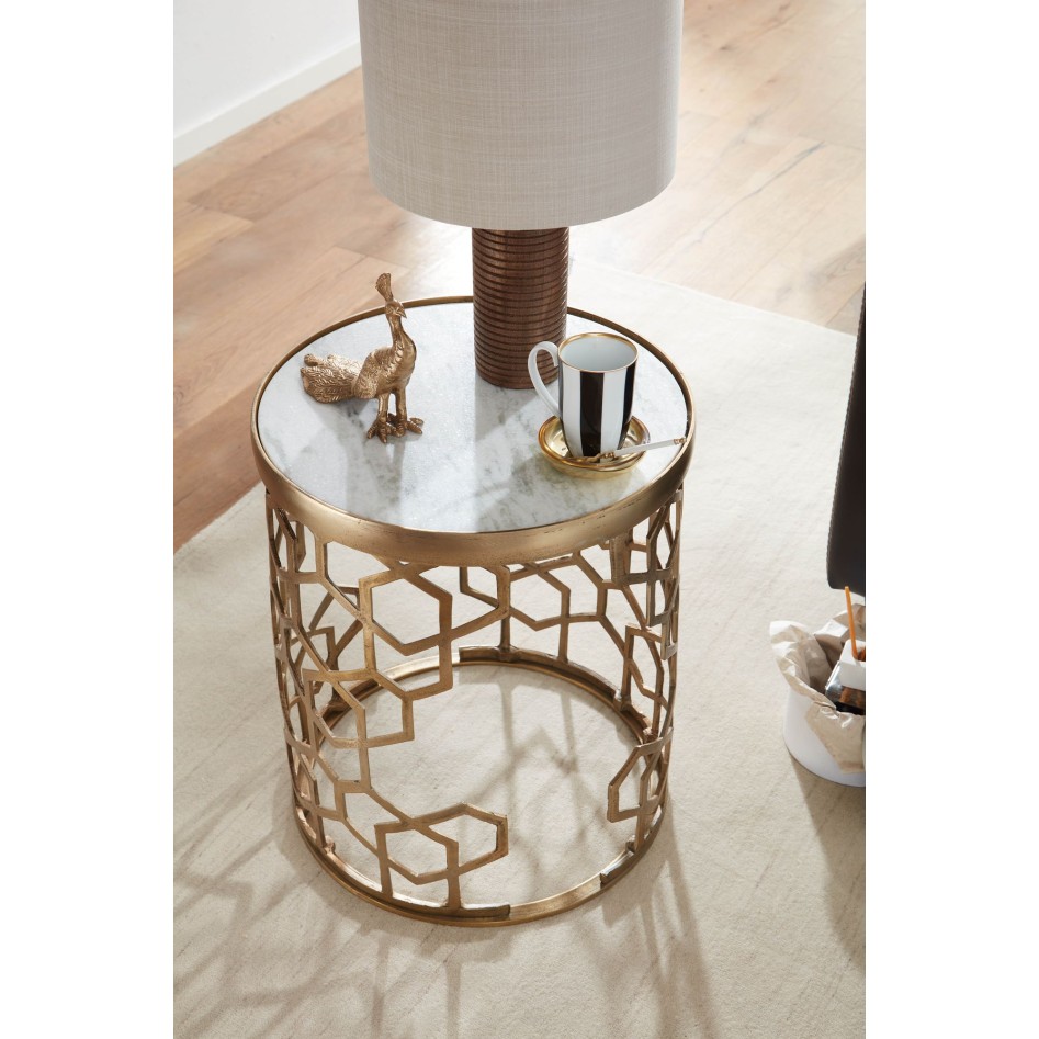 Mesa Auxiliar Moderna Redonda 46x46x55 cm