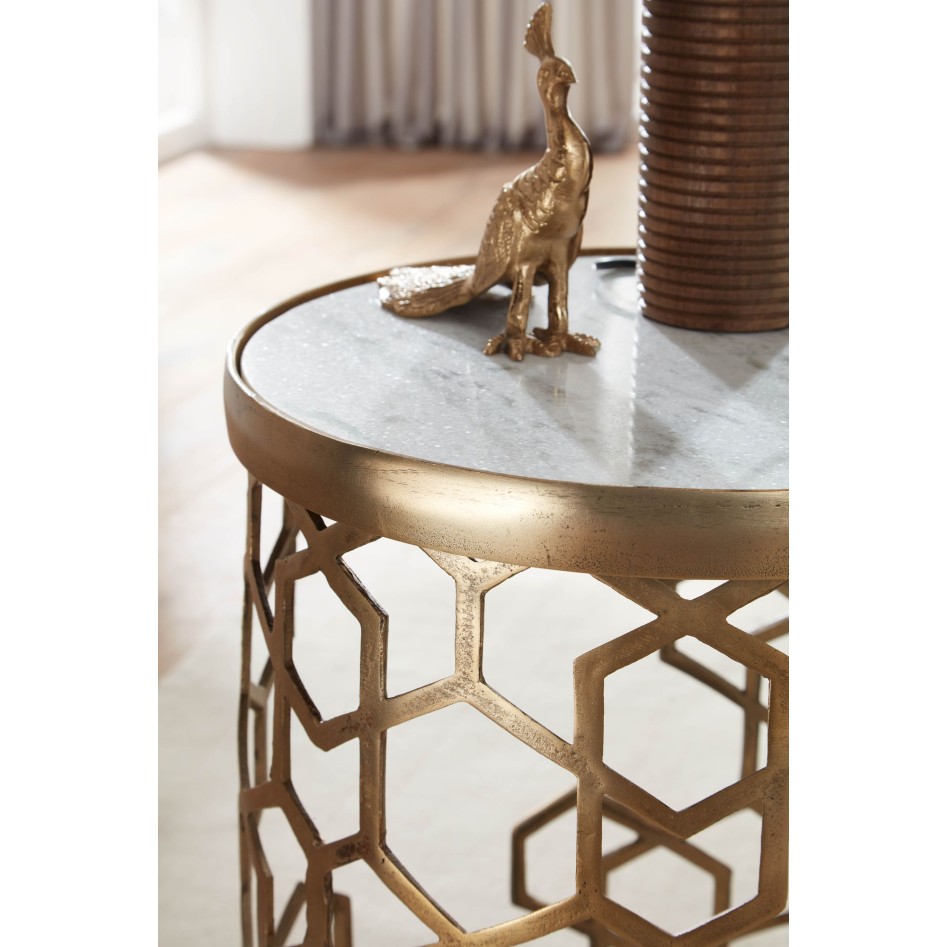 Mesa Auxiliar Moderna Redonda 46x46x55 cm