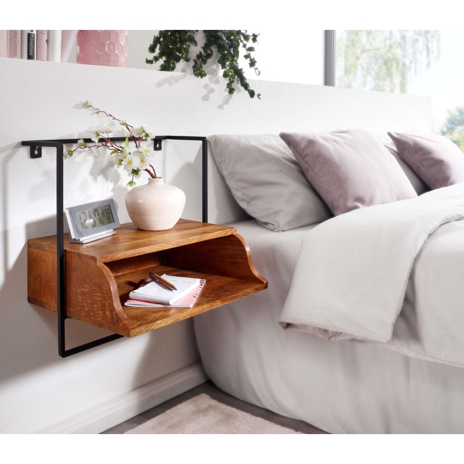 Mesita de Noche Pared con Estante 44x45x35 cm