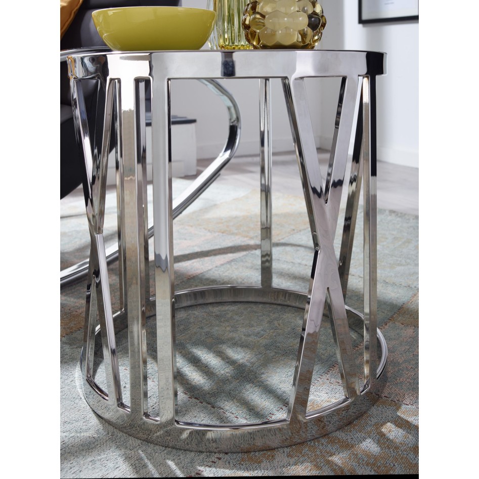 Mesa Auxiliar Moderna Redonda 45x45x44 cm