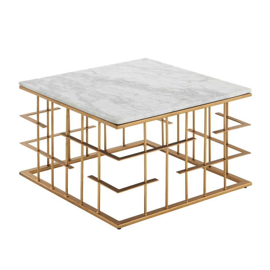 Mesa de Centro Cuadrado Blanco 55x55x35 cm