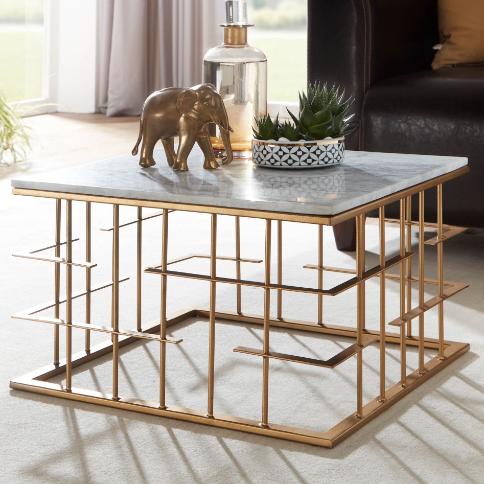 Mesa de Centro Cuadrado Blanco 55x55x35 cm