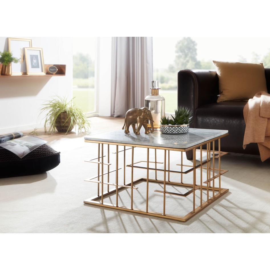 Mesa de Centro Cuadrado Blanco 55x55x35 cm